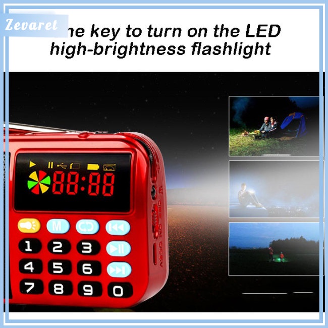 Radio Kỹ Thuật Số Mini Cầm Tay USB TF MP3 Chạy Bằng Pin Lithium