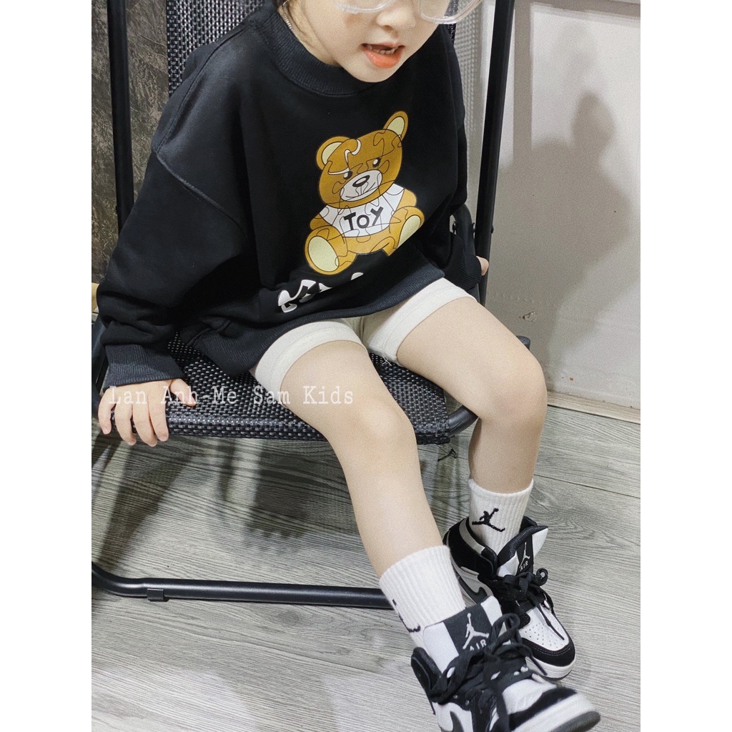 Áo nỉ cổ tròn moschino mảnh ghép cho bé , áo sweater trẻ em unisex , TP KIDs