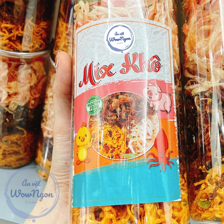 Khô  mix 3 vị Khô gà,  mực, heo , 3 vị trong 1 hộp 300g WOWNGON đồ ăn vặt Hà Nội | BigBuy360 - bigbuy360.vn