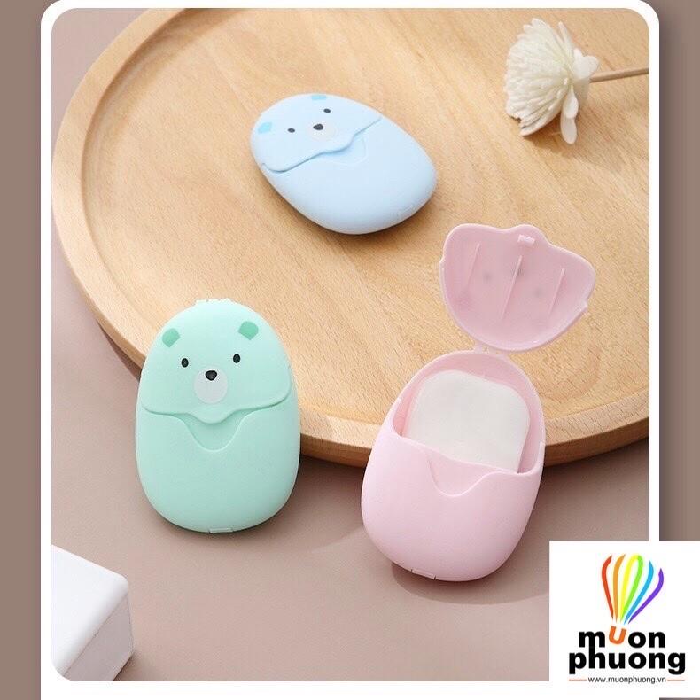 Xà bông giấy rửa tay mini bỏ túi hộp dễ thương 50 miếng tiện dụng phù hợp sử dụng hàng ngày - MUÔN PHƯƠNG SHOP