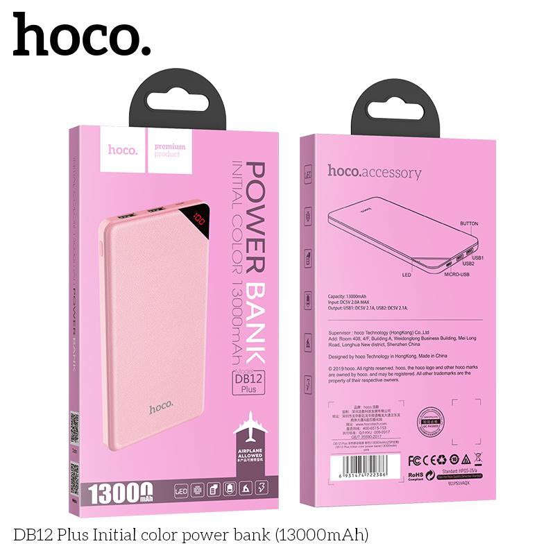 Sạc dự phòng 13000mah chính hãng hoco có Led DB12