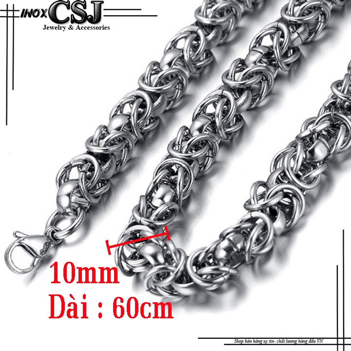 DÂY CHUYỀN NAM INOX PHONG CÁCH HÀN QUỐC 10MM đẹp, không đen