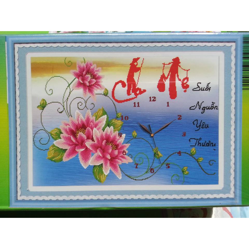 Tranh đính đá đồng hồ cha mẹ H973