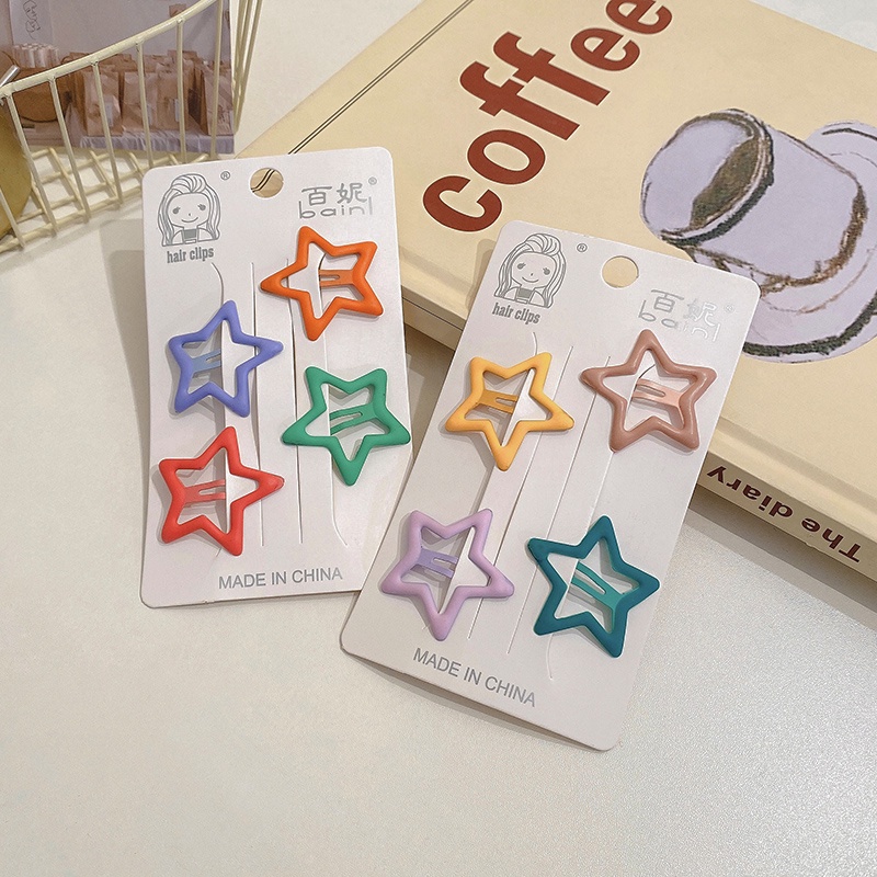 Bộ Kẹp Tóc Hình Ngôi Sao Mini Nhiều Màu Sắc Dễ Thương Cho Bé Gái