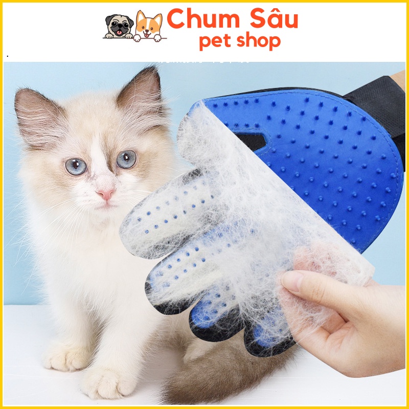 Găng tay chải lông cho chó mèo
