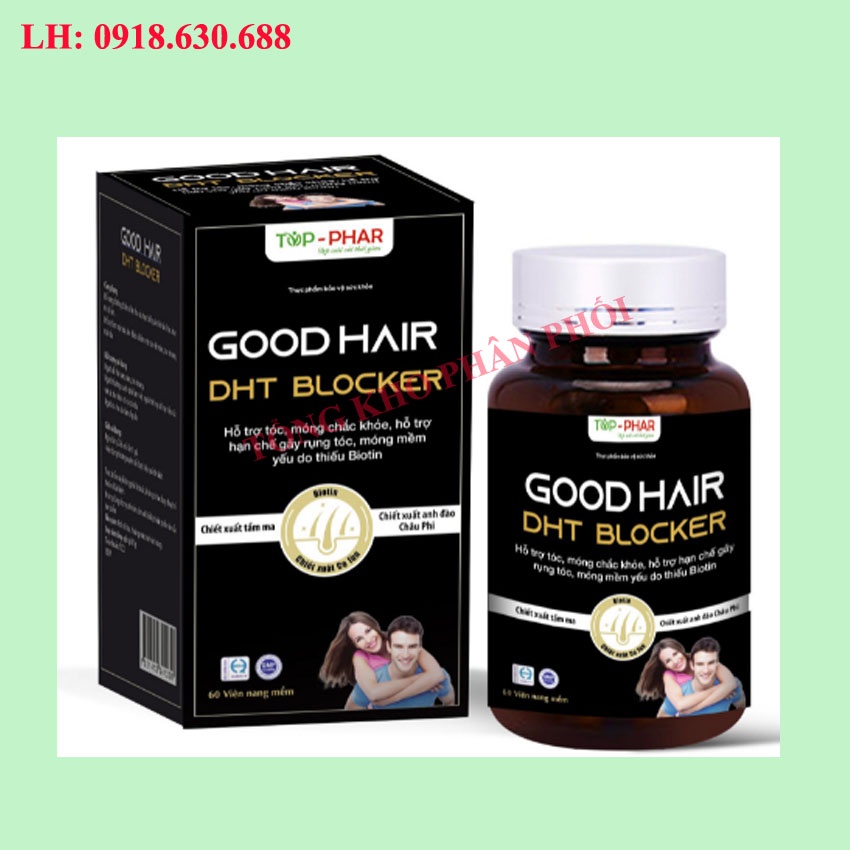 Good Hair DHT Blocker, giảm rụng tóc, hói đầu, mọc tóc hiệu quả nam nữ, dầu gội good hair