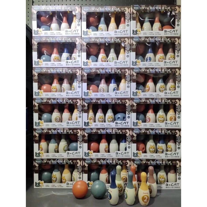 BỘ ĐỒ CHƠI NÉM BÓNG BOWLING HÌNH KHỦNG LONG DỄ THƯƠNG CHO BÉ( 6 CHAI + 2 BÓNG NÉM KÈM HỘP ĐỰNG)