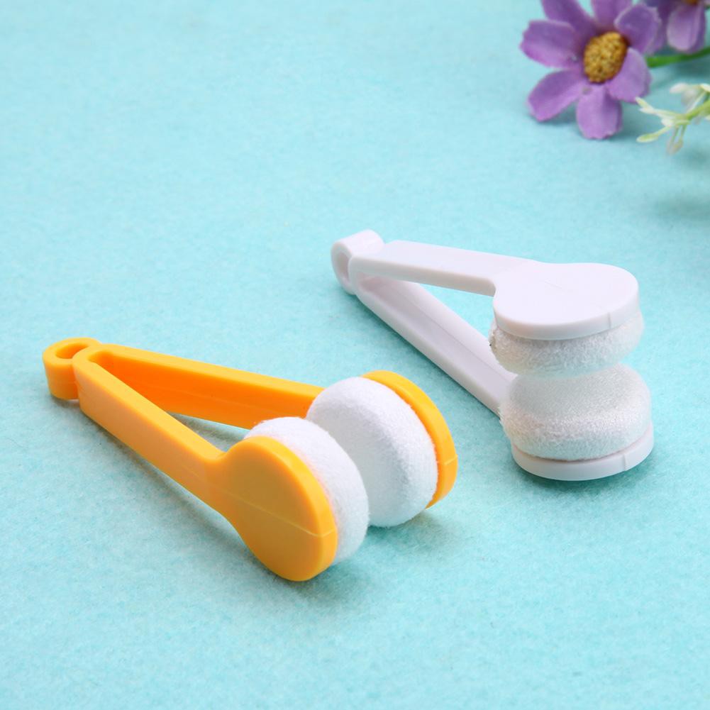 Dụng cụ vệ sinh mắt kính tiện lợi bằng vải bông với tay cầm nhựa