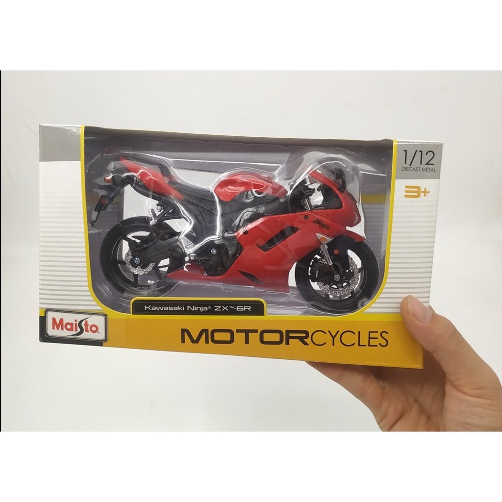 Mô Hình Xe Moto Maisto Kawasaki Ninja ZX-6R Tỉ Lệ 1/12 - Mô Hình Tĩnh Xe Máy Phân Khối Lớn Cực Đẹp