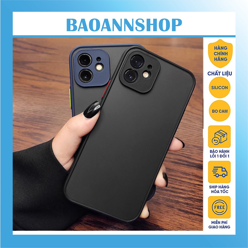 Ốp lưng iphone dẻo cạnh vuông lưng cứng phím màu chống bẩn chống sốc bảo vệ camera 7plus/x/xsmax/11/12/13/14/promax | BigBuy360 - bigbuy360.vn