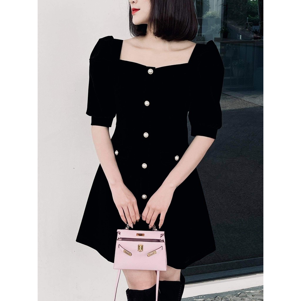 LIIN - Đầm nhung chữ A tay bồng sang chảnh, tôn dáng | BigBuy360 - bigbuy360.vn