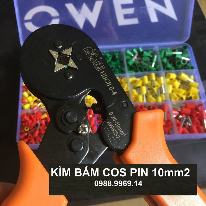 KÌM BẤM COS PIN 0.25-10mm2 KÈM HỘP 1600 COS PIN
