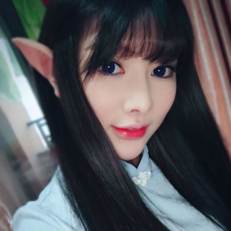 Cặp tai yêu tinh nhọn bằng Latex dùng hóa trang anime tiệc Halloween