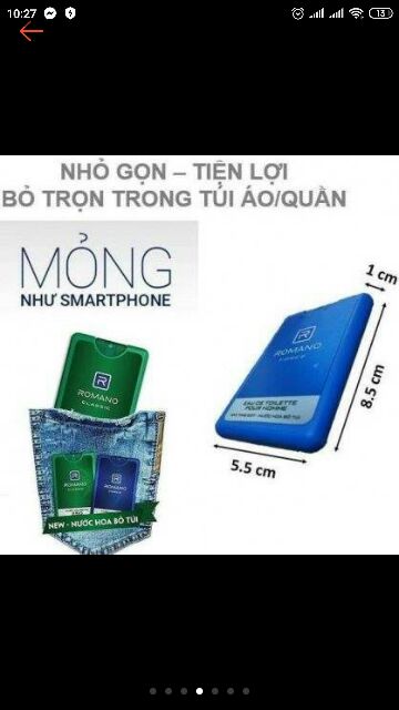 (5 MÙI) Nước Hoa Romano Cao Cấp Dành Cho Nam 18ml | Thế Giới Skin Care