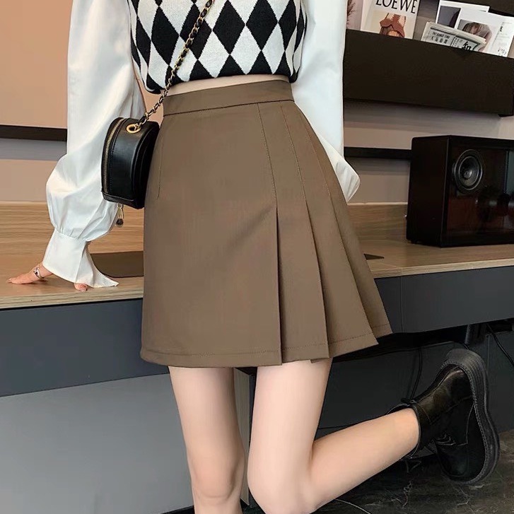 Chân váy xếp ly ngắn chân váy chữ A công sở chất tuyết mưa siêu xinh PANOSI - Mã CV566