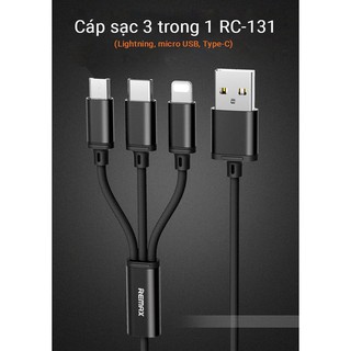 Cáp Sạc Remax 3 in 1 RC-131TH (Lightning - Micro USB - Type C)