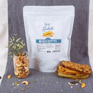 Bánh BISCOTTI Nguyên Cám 100% 500g - Bánh Ngũ Cốc Nướng Ăn Kiêng Không Đường - ĂN VẶT NHÀ BUP