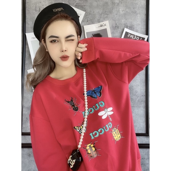 Áo Sweater Nỉ Da Cá Hàn Form Rộng Streetwear In Hình Cute 6 Màu | BigBuy360 - bigbuy360.vn
