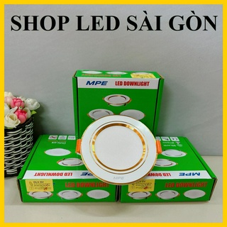 Đèn led downlight âm trần tròn viền vàng 5w, 7w, 9w, 12w mpe bảo hành 2 năm đổi mới