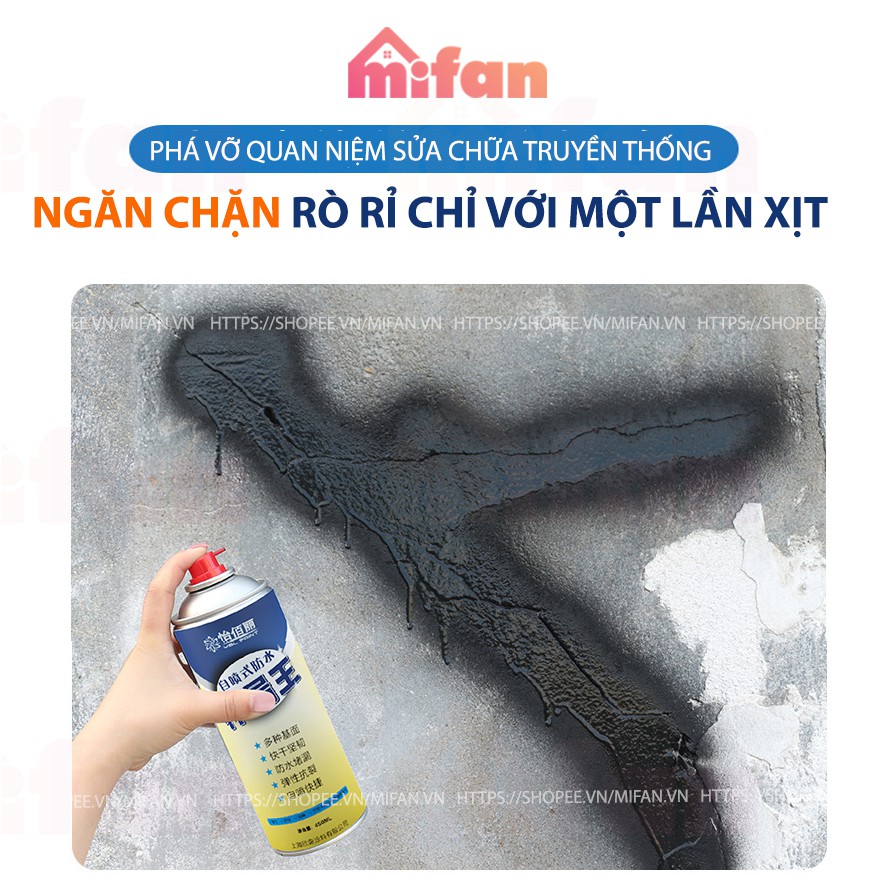 Bình Xịt Chống Thấm Nước YBL PAINT 450ml - Chai Xịt Chống Dột Tường Trần Mái Nhà Sân Thượng - MIFAN PHÂN PHỐI CHÍNH HÃNG