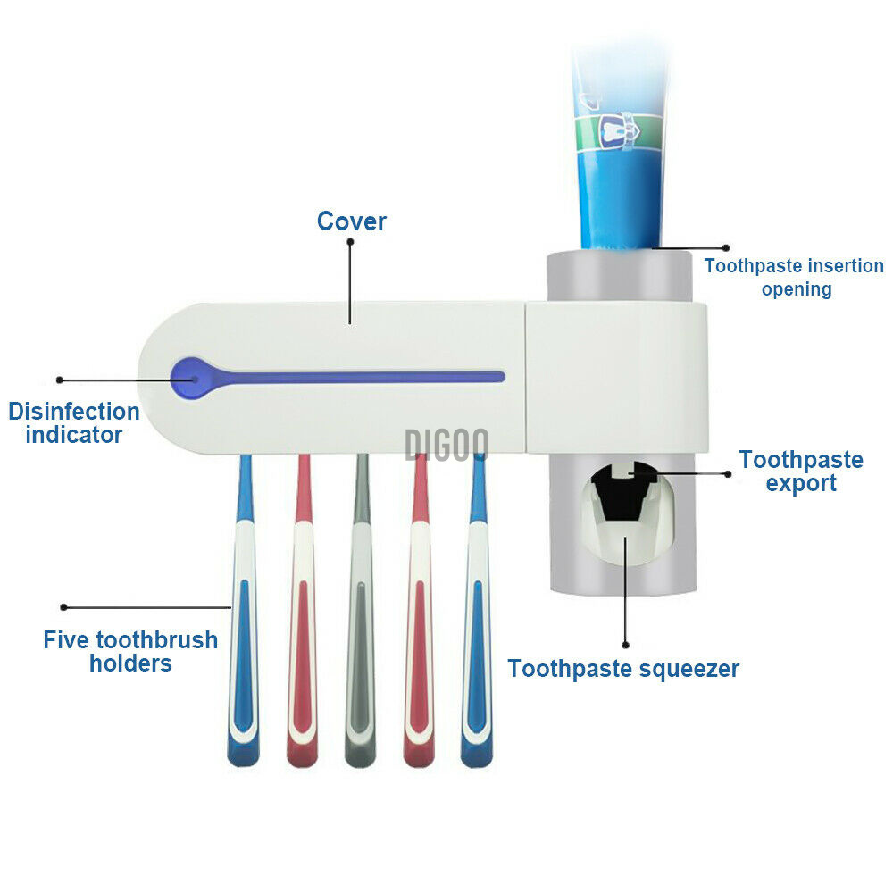 (Hàng Mới Về) Giá Đỡ Bàn Chải Đánh Răng Khử Trùng Bằng Tia Uv Đa Năng