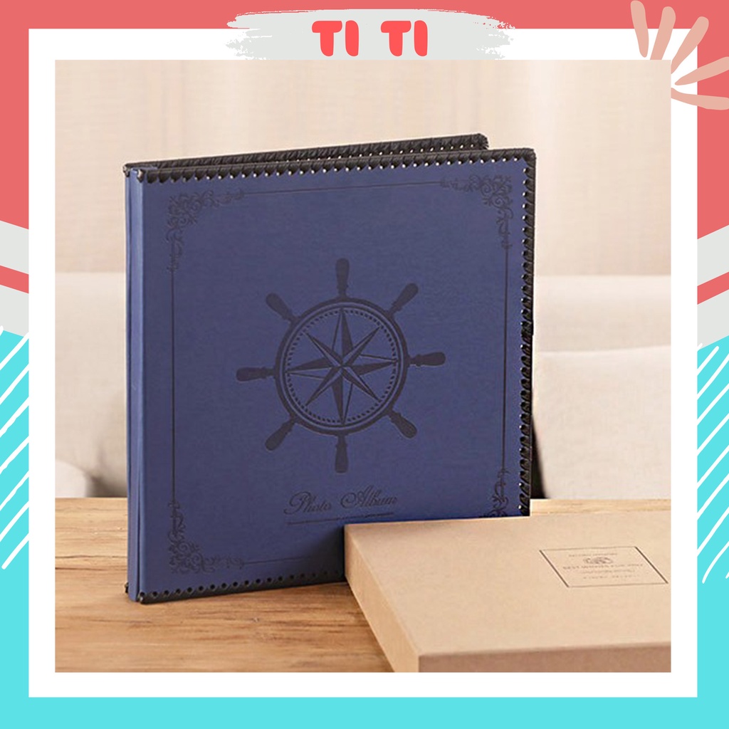 Album ảnh dán album DIY bìa da loại cao cấp có hộp đựng ngoài