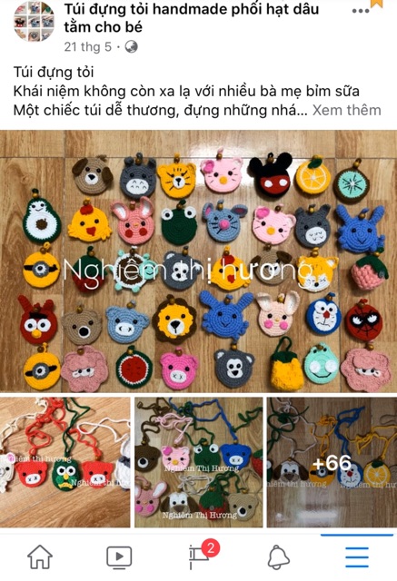 Túi đựng tỏi cho bé sơ sinh nhiều mẫu tránh vía bằng len made by huong có hạt dâu tằm