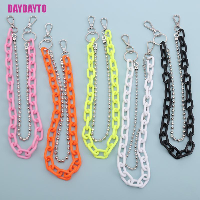 Dây Xích Hai Lớp Bằng Acrylic Phong Cách Punk Hip Hop Cá Tính Cho Quần