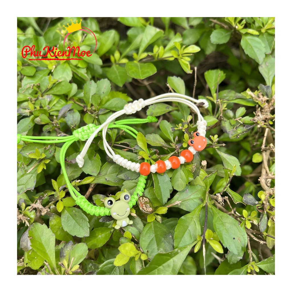 Vòng tay dây rút hình chú ếch con 2 màu , vòng đôi tinh bạn dễ thương | BigBuy360 - bigbuy360.vn