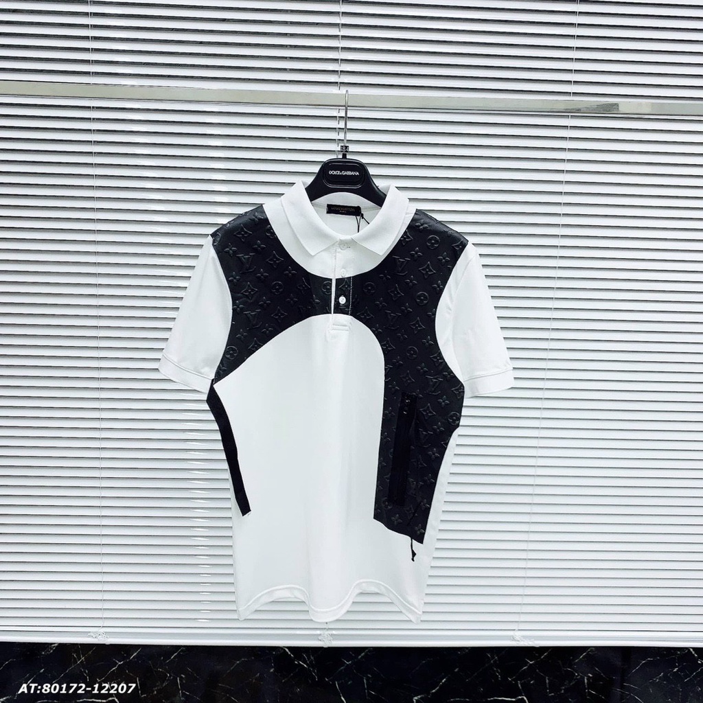Áo Polo Phông Lv , Hoạ Tiết In Vân Nổi , Chất Liệu Cotton Mát Co Giãn 4 chiều , Mẫu Mới 2022
