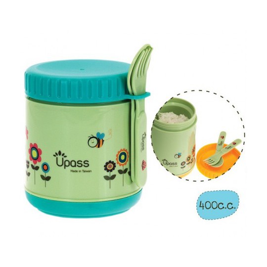 HỘP GIỮ ẤM THỨC ĂN KHÔNG BPA 400 CC CÓ THÌA VÀ DĨA UPASS UP9552Y