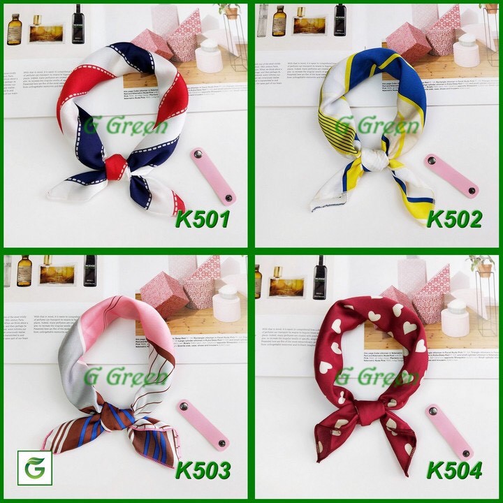 Khăn lụa turban vuông satin 50x50cm K501-K516