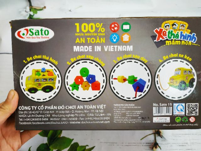 Xe ô tô cho bé, hàng Sato Việt Nam, xe bus thả hình 4 trong 1 Hàng Candy Kids Hàng Candy Kids
