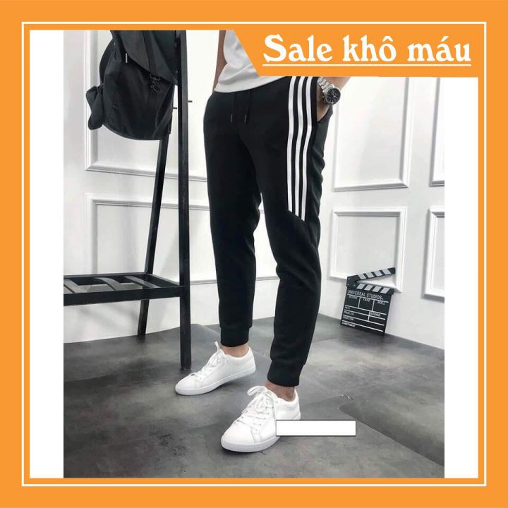 Quần Thể Thao Nam❣️❣️❣️ (hot tren)❣️❣️❣️ 3 Sọc Màu trắng Chất Liệu_ poly_ Cao Cấp 2121👖💖