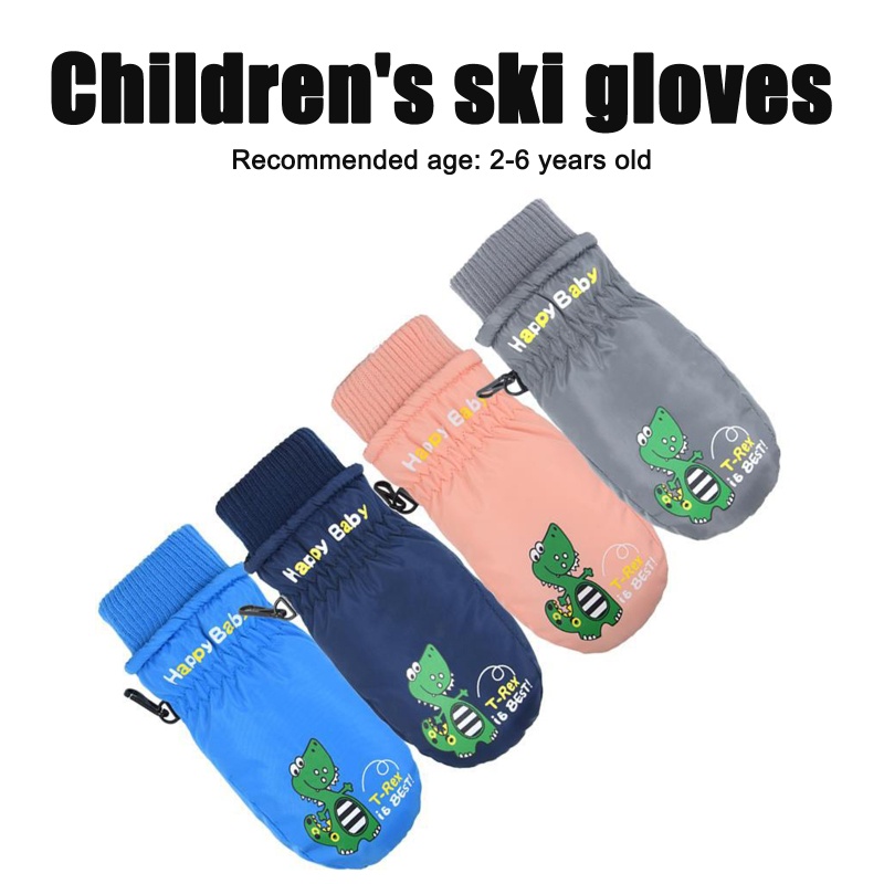 Găng Tay Trượt Tuyết Hở Ngón Thời Trang Cho Bé