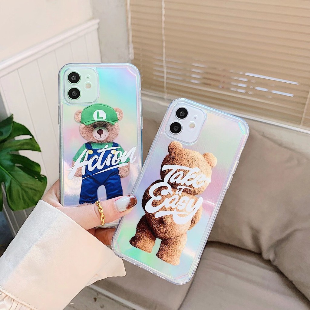 Ốp điện thoại TPU mềm in hình gấu bông thời trang cho iPhone12 12Pro Max 12Mini 11Pro Max 7Plus XSmax XR | BigBuy360 - bigbuy360.vn