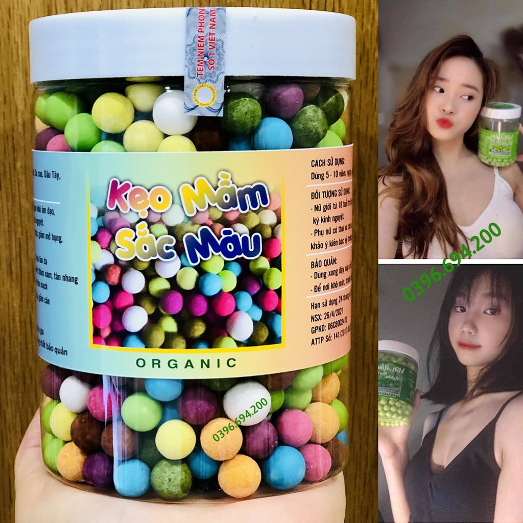 Hộp 500gr Viên Mầm Mix Vị Mầm Đậu Nành Nguyên Xơ Matcha Collagen Khoai Môn