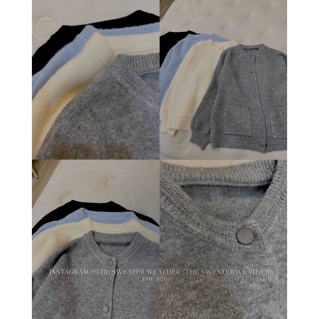 (Ảnh thật) Áo khoác len dáng bomber cúc bấm the.sweaterweather TSW | BigBuy360 - bigbuy360.vn