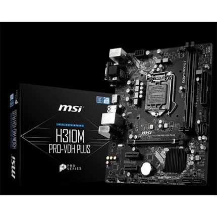 Bo mạch chủ MSI H310M PRO-VDH PLUS (Intel H310, Socket 1151, m-ATX, 2 khe RAM DDR4) hàng chính hãng - Bảo hành 36 tháng