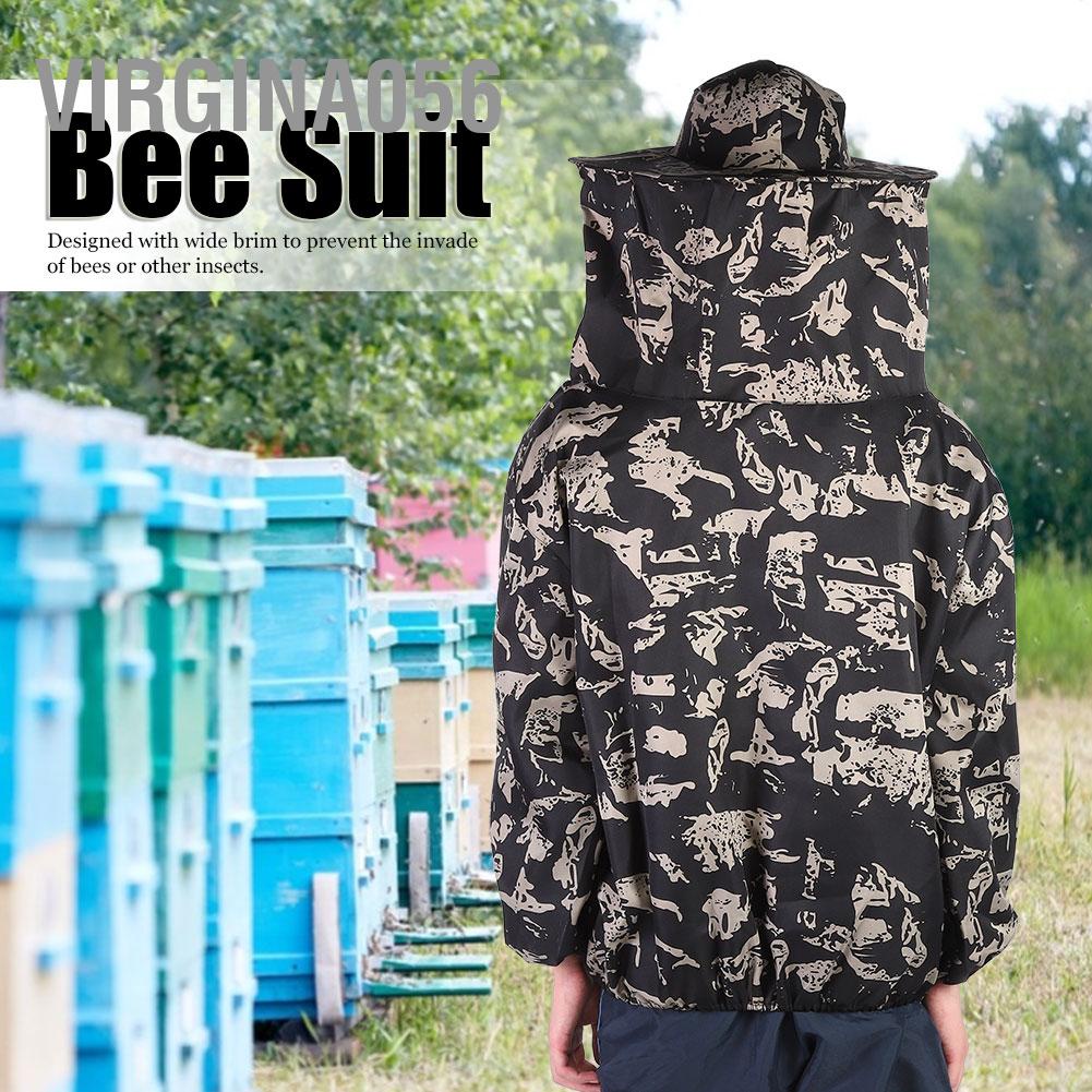 Virgina056 Beekeeping Supplies Beekeeper Protective Jacket Smock with Single Zipper Bee Suit Average Size