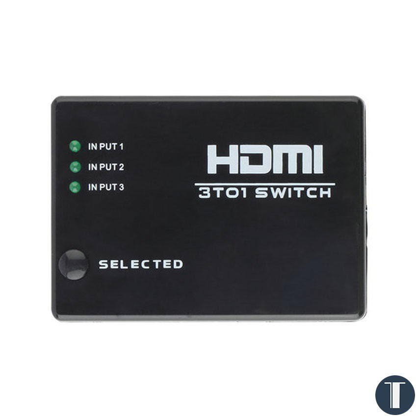 [Mã ELFLASH5 giảm 20K đơn 50K] Hub 3 HDMI --&gt; 1 HDMI (có Remote) Bộ gộp HDMI Switch 3 vào 1 ra