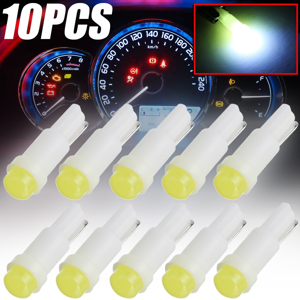 Set 10 Đèn Led T5 COB 1 Bóng Gắn Bảng Điều Khiển Dành Cho Ô Tô