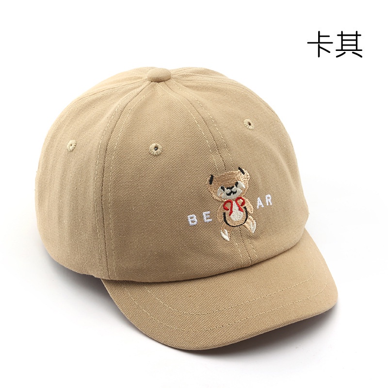 Mũ lưỡi trai LINJW cotton vành ngắn thêu họa tiết hoạt hình thời trang Hàn Quốc mới 2021
