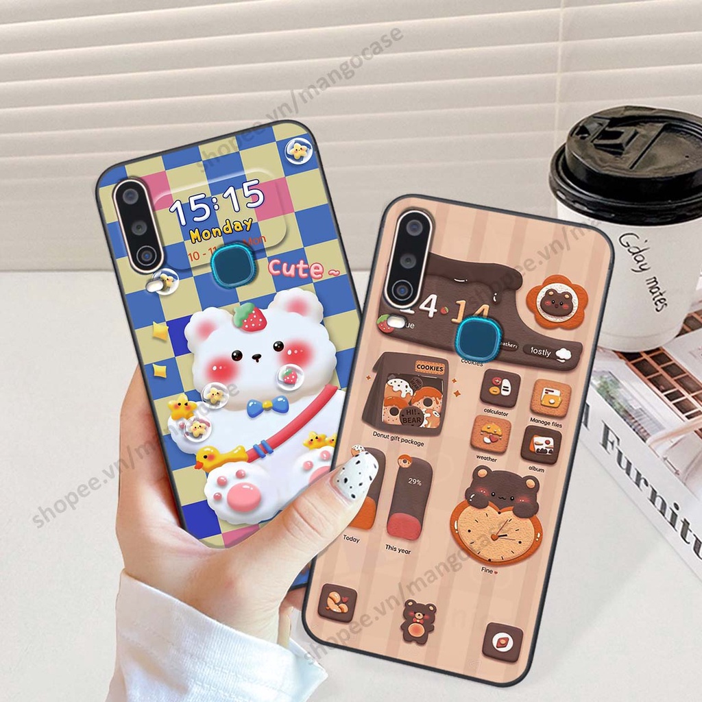 Ốp lưng Vivo U10 / Y12 / Y15 / Y17 hình gấu, thỏ, đồng hồ cute dễ thương