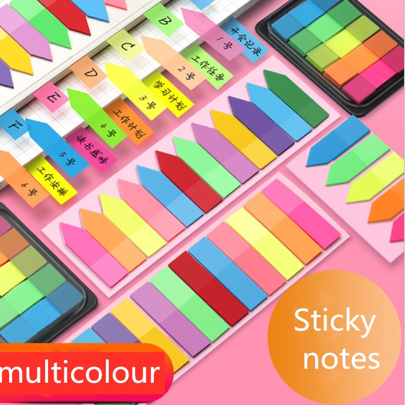 Giấy dán ghi chú đánh dấu tự dính màu huỳnh quang