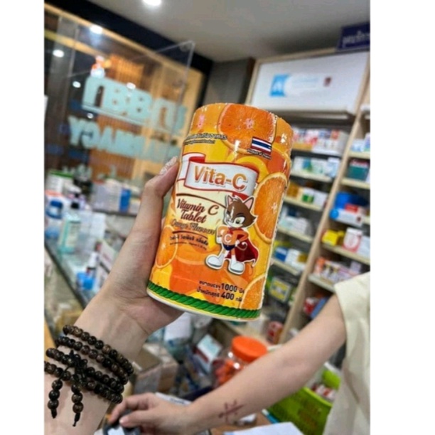 Hộp Kẹo Vị Cam Vitamin C, Kẹo Vita C Thái Lan Tablet 1000 Viên