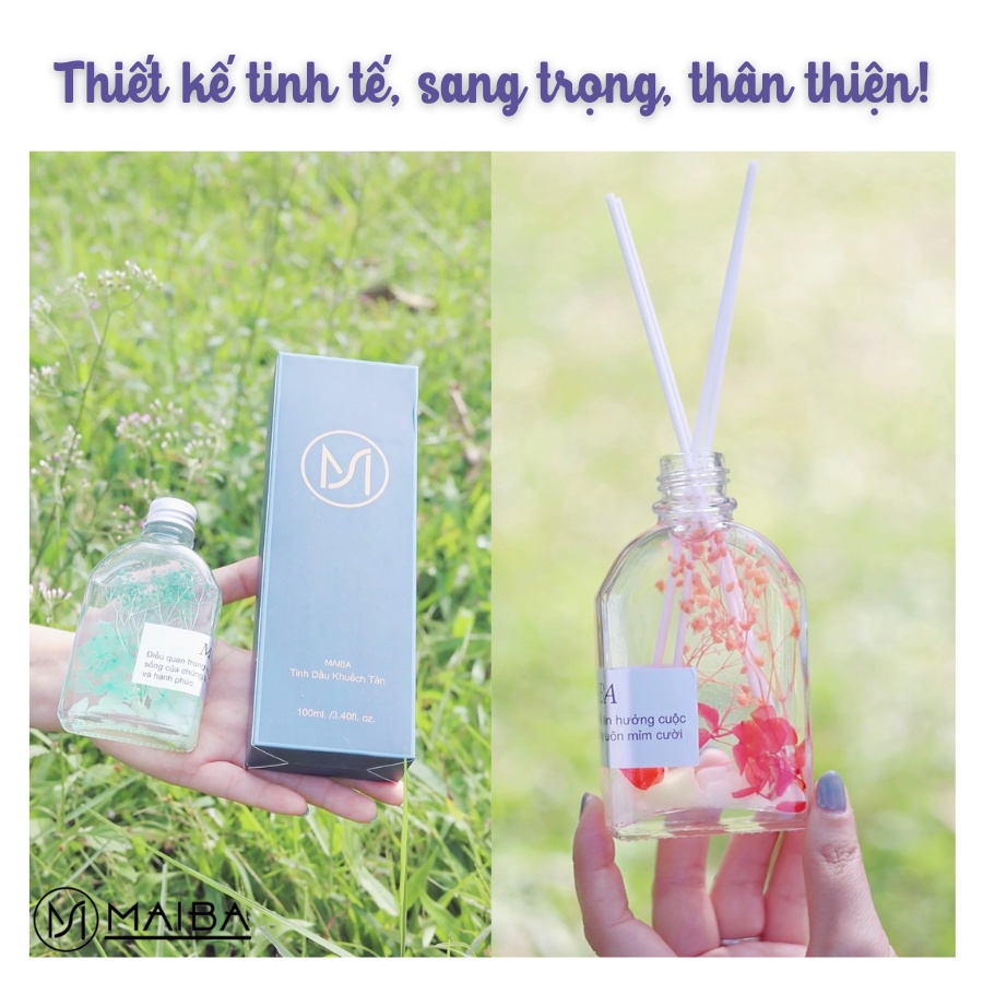 Tinh Dầu Thơm Phòng Thiên Nhiên MAIBA Hoa Khô Khuếch Tán Phát Sáng Ban Đêm 100ml