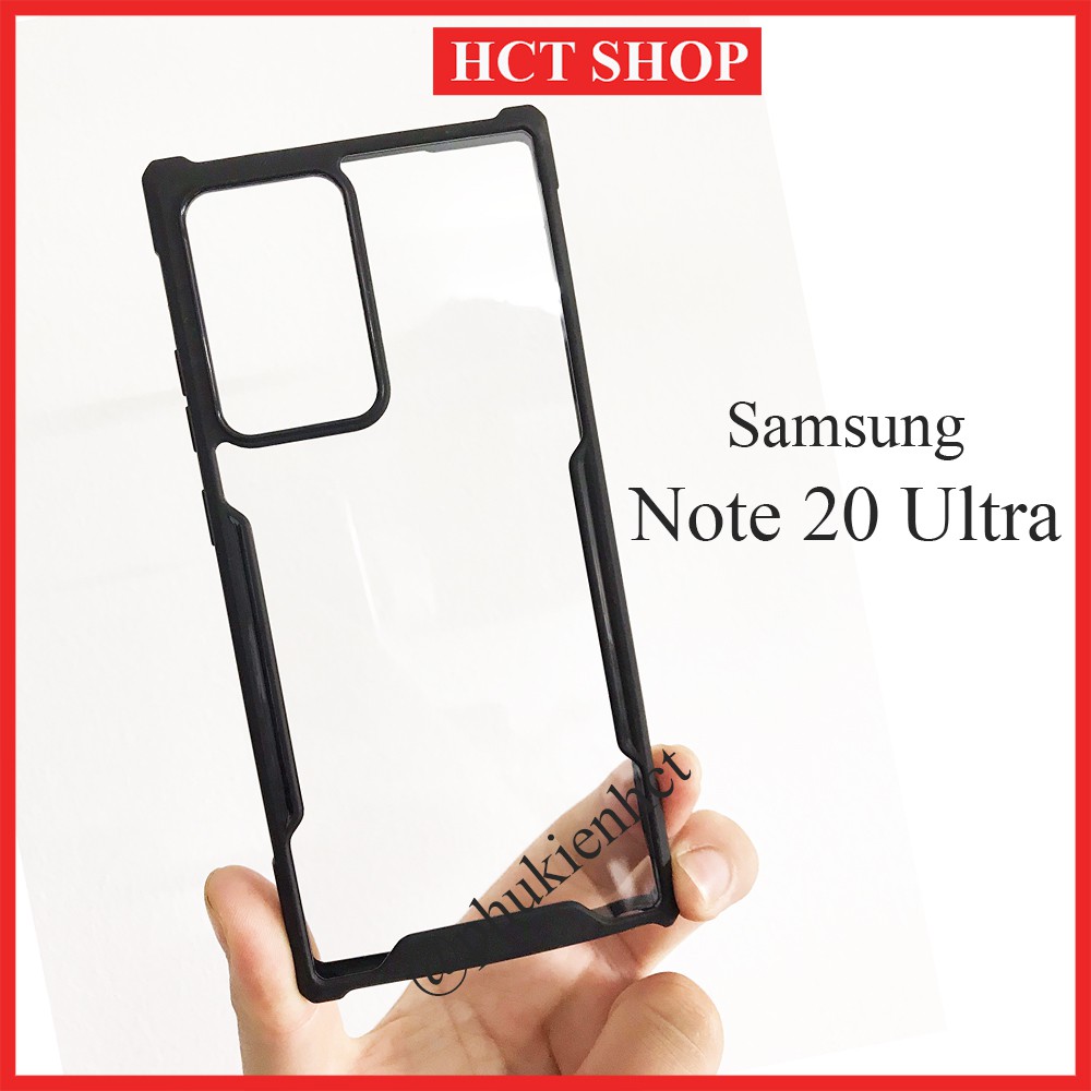 Ốp lưng chống sốc cho Samsung Note 20 Ultra 5G viền cao su đen, lưng trong suốt