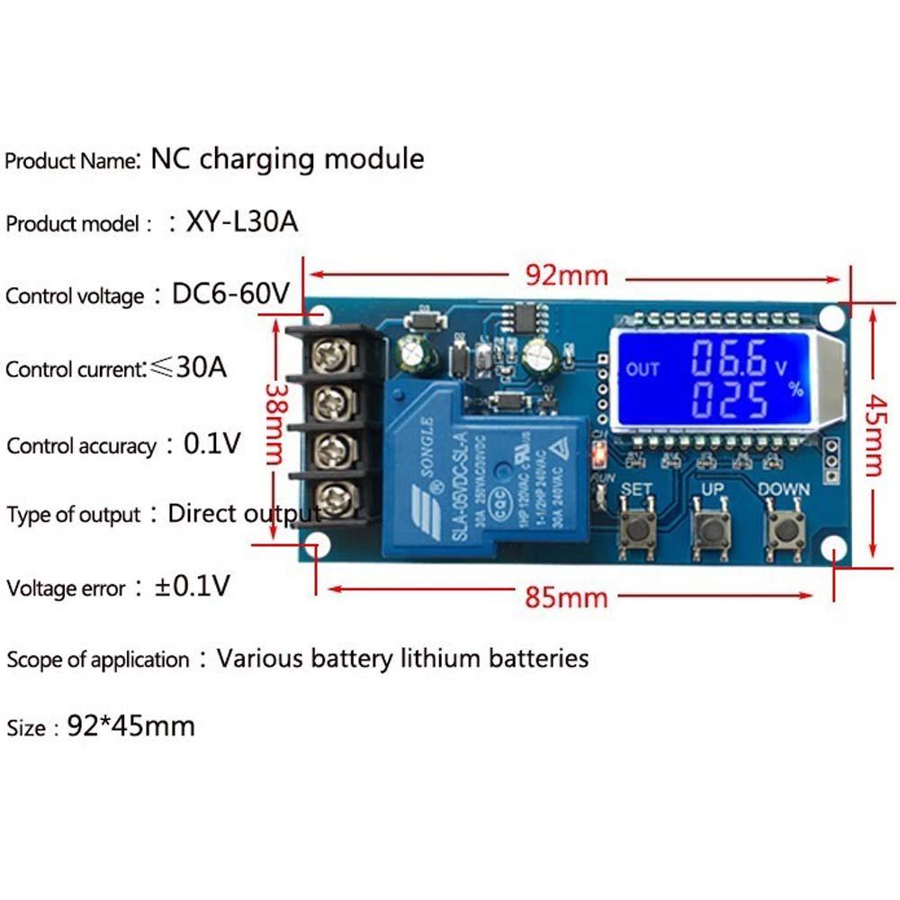 NICKOLAS Bộ Điều Khiển Sạc Pin Năng Lượng Mặt Trời XY-L10A 6-60V Màn Hình LCD