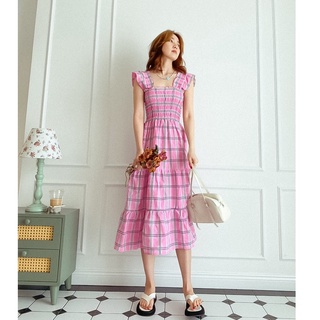 Đầm caro hồng Calio dress Gem clothing SP060531